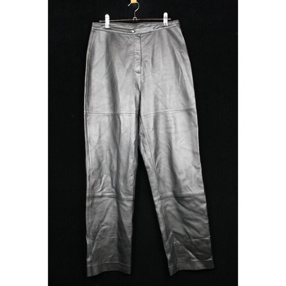 Style & co. Women's Size 8 Soft 100% Genuine Leather Fully Lined Black Pants - Picture 1 of 3